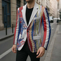 Hawaiian Sea Animals Blazer with Lei and Flag Style
