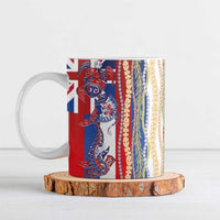 Hawaiian Sea Animals Ceramic Mug with Lei and Flag Style