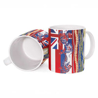 Hawaiian Sea Animals Ceramic Mug with Lei and Flag Style