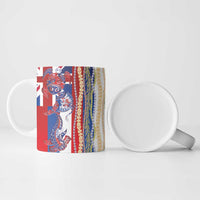 Hawaiian Sea Animals Ceramic Mug with Lei and Flag Style