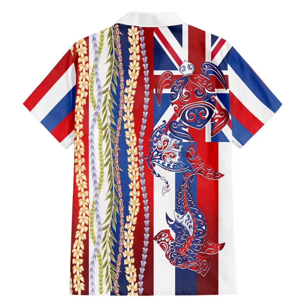 Hawaiian Sea Animals Family Matching Off Shoulder Maxi Dress and Hawaiian Shirt with Lei and Flag Style