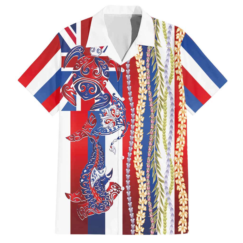 Hawaiian Sea Animals Hawaiian Shirt with Lei and Flag Style LT03 Multicolor - Polynesian Pride