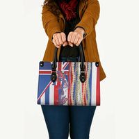 Hawaiian Sea Animals Leather Bag with Lei and Flag Style