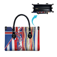Hawaiian Sea Animals Leather Bag with Lei and Flag Style