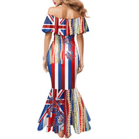 Hawaiian Sea Animals Mermaid Dress with Lei and Flag Style