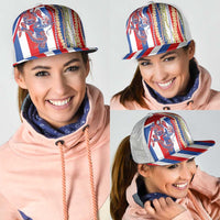 Hawaiian Sea Animals Mesh Trucker Cap with Lei and Flag Style