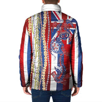 Hawaiian Sea Animals Padded Jacket with Lei and Flag Style