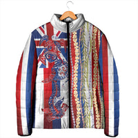 Hawaiian Sea Animals Padded Jacket with Lei and Flag Style