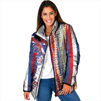 Hawaiian Sea Animals Padded Jacket with Lei and Flag Style