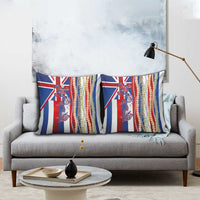 Hawaiian Sea Animals Pillow Cover with Lei and Flag Style