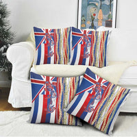 Hawaiian Sea Animals Pillow Cover with Lei and Flag Style