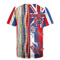 Hawaiian Sea Animals Rugby Jersey with Lei and Flag Style