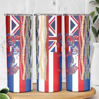 Hawaiian Sea Animals Skinny Tumbler with Lei and Flag Style LT03 - Polynesian Pride
