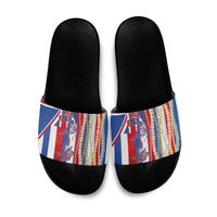 Hawaiian Sea Animals Slide Sandals with Lei and Flag Style