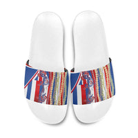 Hawaiian Sea Animals Slide Sandals with Lei and Flag Style