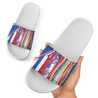 Hawaiian Sea Animals Slide Sandals with Lei and Flag Style