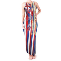 Hawaiian Sea Animals Tank Maxi Dress with Lei and Flag Style LT03 Women Multicolor - Polynesian Pride