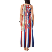 Hawaiian Sea Animals Tank Maxi Dress with Lei and Flag Style LT03 - Polynesian Pride