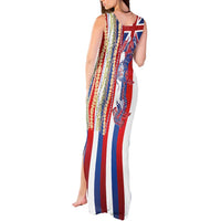 Hawaiian Sea Animals Tank Maxi Dress with Lei and Flag Style LT03 - Polynesian Pride