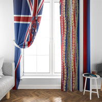 Hawaiian Sea Animals Window Curtain with Lei and Flag Style