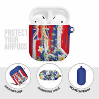 Hawaiian Sea Turtles and Plumeria AirPods Case with Lei and Flag Grunge Style LT03 - Polynesian Pride