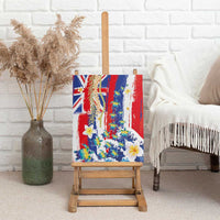 Hawaiian Sea Turtles and Plumeria Canvas Wall Art with Lei and Flag Grunge Style LT03 - Polynesian Pride