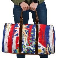 Hawaiian Sea Turtles and Plumeria Travel Bag with Lei and Flag Grunge Style LT03 Multicolor - Polynesian Pride