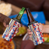 Hawaiian Polynesian Tribal Turtles 4 in 1 Can Cooler Tumbler with Lei and Flag Style LT03 - Polynesian Pride