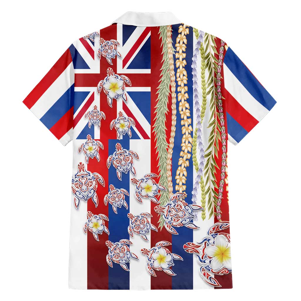 Hawaiian Polynesian Tribal Turtles Family Matching Long Sleeve Bodycon Dress and Hawaiian Shirt with Lei and Flag Style LT03 - Polynesian Pride
