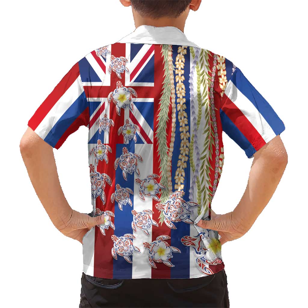 Hawaiian Polynesian Tribal Turtles Family Matching Mermaid Dress and Hawaiian Shirt with Lei and Flag Style LT03 - Polynesian Pride