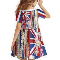 Hawaiian Polynesian Tribal Turtles Family Matching Off The Shoulder Long Sleeve Dress and Hawaiian Shirt with Lei and Flag Style LT03 - Polynesian Pride