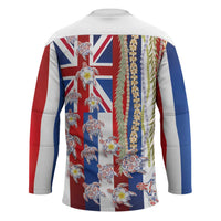 Hawaiian Polynesian Tribal Turtles Hockey Jersey with Lei and Flag Style LT03 - Polynesian Pride