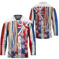 Hawaiian Polynesian Tribal Turtles Hockey Jersey with Lei and Flag Style LT03 - Polynesian Pride