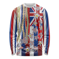 Hawaiian Polynesian Tribal Turtles Long Sleeve Shirt with Lei and Flag Style LT03 Unisex Multicolor - Polynesian Pride
