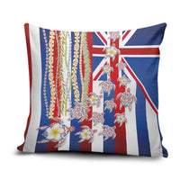 Hawaiian Polynesian Tribal Turtles Pillow Cover with Lei and Flag Style LT03 Multicolor - Polynesian Pride