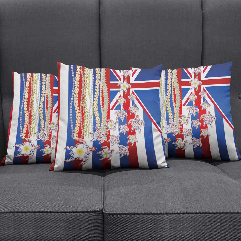 Hawaiian Polynesian Tribal Turtles Pillow Cover with Lei and Flag Style LT03 - Polynesian Pride