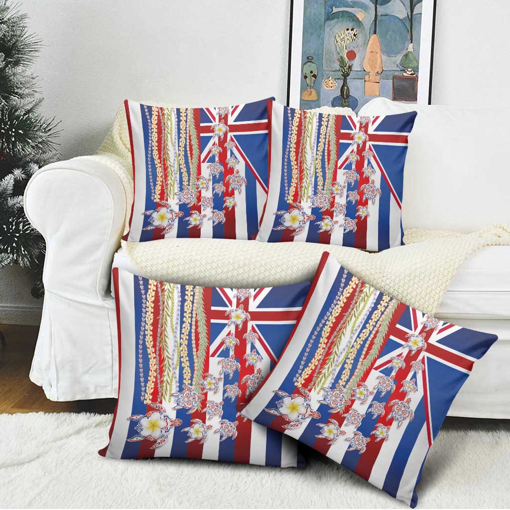 Hawaiian Polynesian Tribal Turtles Pillow Cover with Lei and Flag Style LT03 - Polynesian Pride