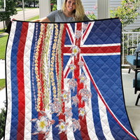 Hawaiian Polynesian Tribal Turtles Quilt with Lei and Flag Style LT03 Multicolor - Polynesian Pride