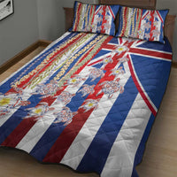 Hawaiian Polynesian Tribal Turtles Quilt Bed Set with Lei and Flag Style