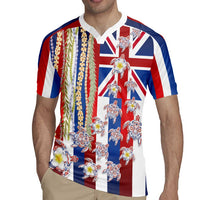Hawaiian Polynesian Tribal Turtles Rugby Jersey with Lei and Flag Style
