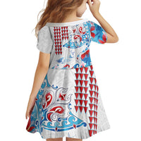 Hawaiian Tribal Manta Ray Family Matching Tank Maxi Dress and Hawaiian Shirt Kakau Tattoo and Flowers Surfing Waves Pattern Ocean Color LT03 - Polynesian Pride