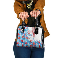 Hawaiian Tribal Manta Ray Shoulder Handbag Kakau Tattoo and Flowers Surfing Waves Pattern Ocean Color LT03 One Size Multicolor - Polynesian Pride