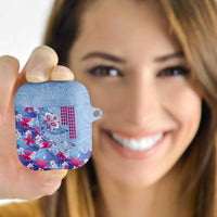 Hawaiian Tribal Manta Ray AirPods Case Kakau Tattoo and Flowers Surfing Waves Pattern Soft Color LT03 - Polynesian Pride