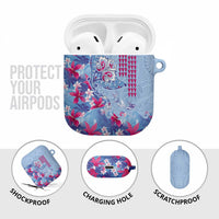 Hawaiian Tribal Manta Ray AirPods Case Kakau Tattoo and Flowers Surfing Waves Pattern Soft Color LT03 - Polynesian Pride