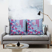 Hawaiian Tribal Manta Ray Pillow Cover Kakau Tattoo and Flowers Surfing Waves Pattern Soft Color LT03 - Polynesian Pride
