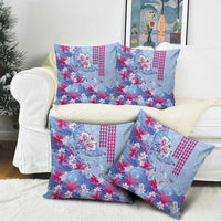 Hawaiian Tribal Manta Ray Pillow Cover Kakau Tattoo and Flowers Surfing Waves Pattern Soft Color LT03 - Polynesian Pride