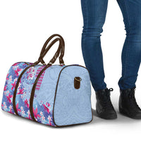 Hawaiian Tribal Manta Ray Travel Bag Kakau Tattoo and Flowers Surfing Waves Pattern Soft Color LT03 - Polynesian Pride