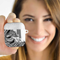 Hawaiian Tribal Manta Ray AirPods Case Kakau Tattoo and Polynesian Art Motif Pattern
