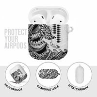 Hawaiian Tribal Manta Ray AirPods Case Kakau Tattoo and Polynesian Art Motif Pattern