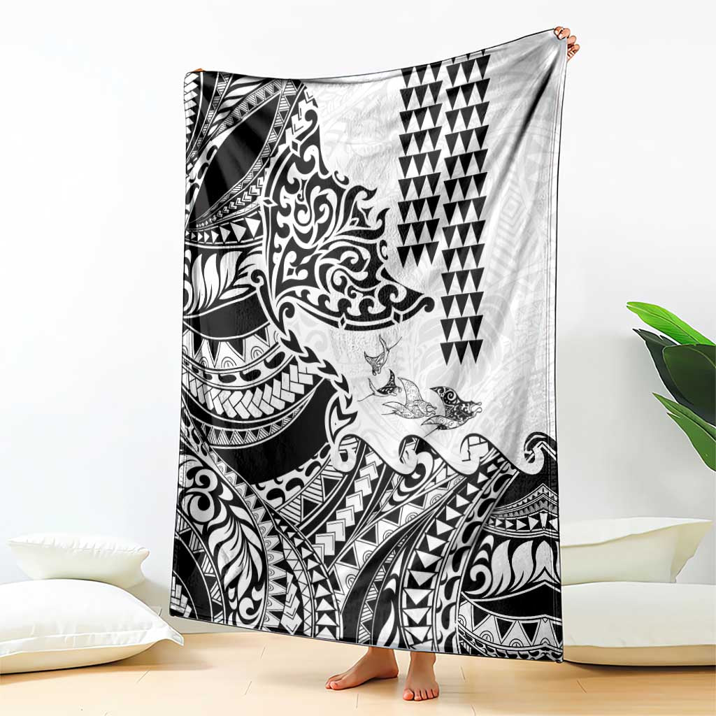 Hawaiian Tribal Manta Ray Blanket Kakau Tattoo and Polynesian Art Motif Pattern LT03 - Polynesian Pride
